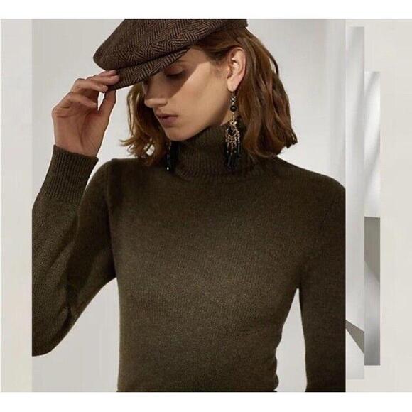 Ralph Lauren Collection Women's Sweater Green Cashmere Purple Label Size XL - Picture 3 of 5